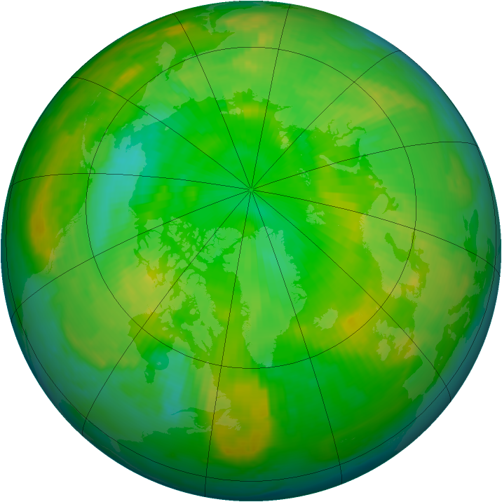 Arctic ozone map for 25 June 1997